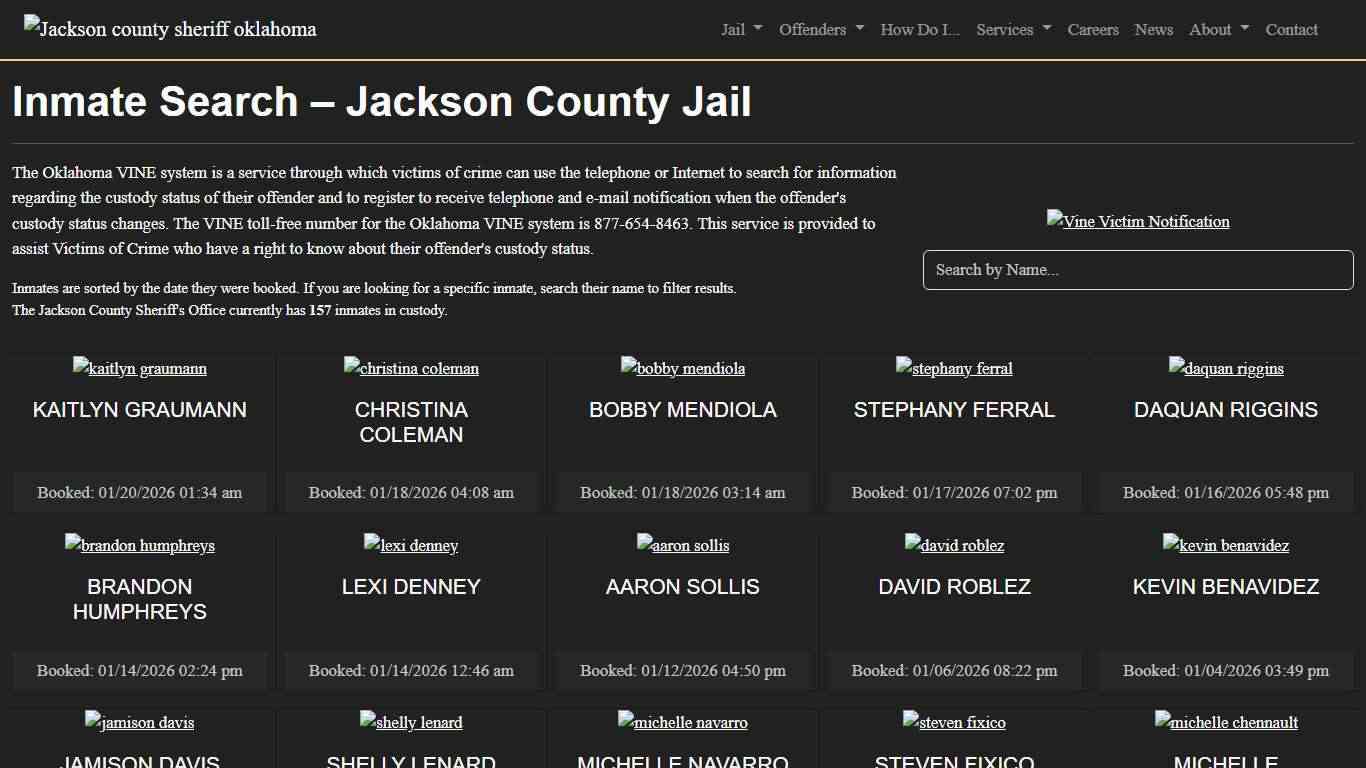 Inmate Search | Jackson County Sheriff's Office