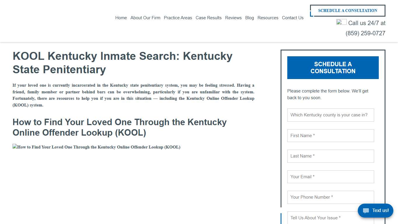 KOOL Kentucky Inmate Search: Kentucky State Penitentiary - Baldani Law Group